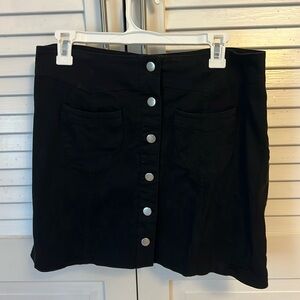 Black button up mini skirt Length 16”